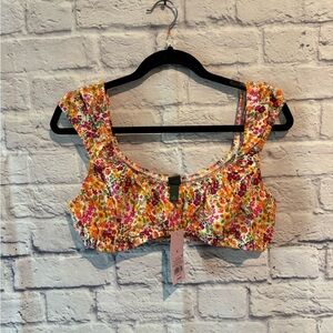 Floral bralette crop top fairy coquette romantic feminine blouse